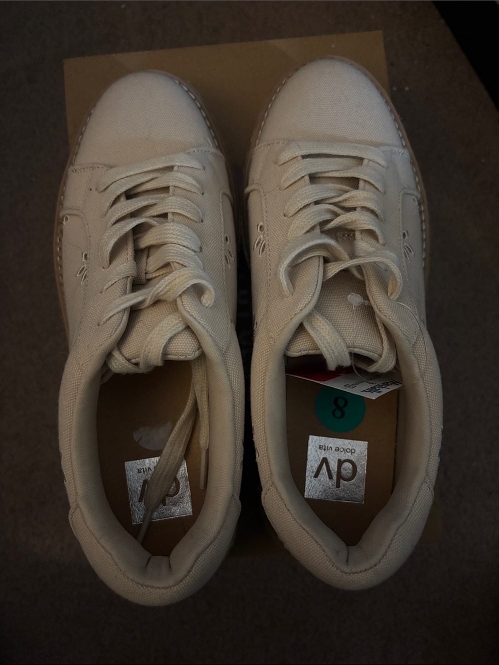 DV by Dolce Vita Cream Canvas Wedge Sneakers